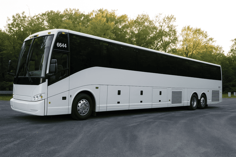 exterior of New York @City Coach Bus Service coach bus