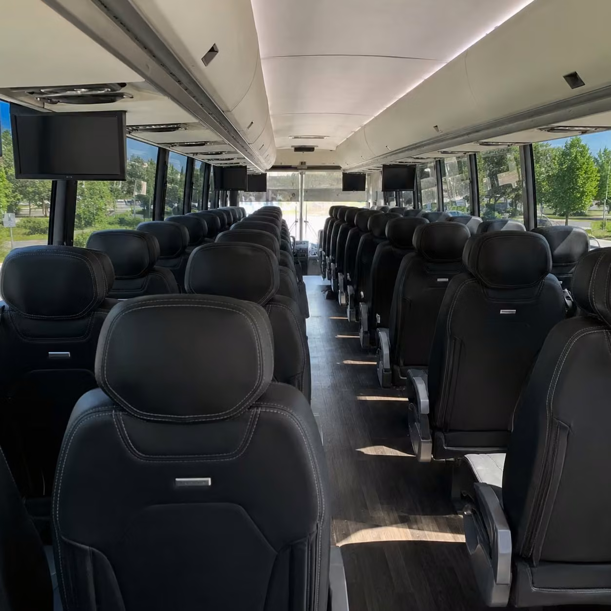 56 passenger charter bus interior