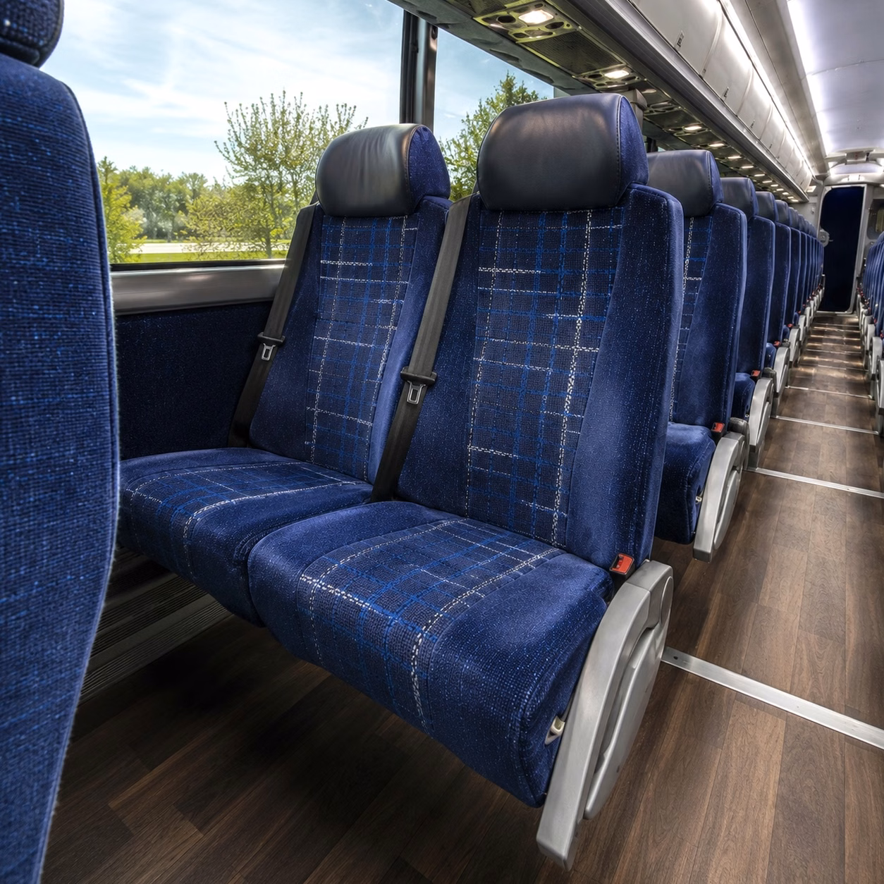 new york city charter bus interior