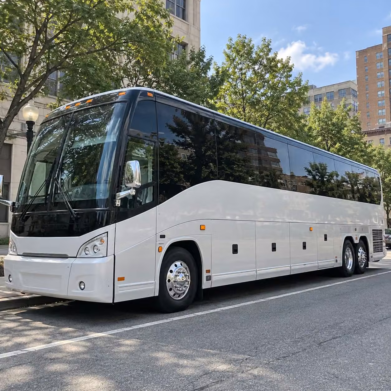 new york city charter bus rental exterior